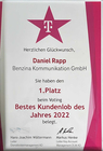 Benzina Kommunikation Top Quality Award 2022 Urkunde